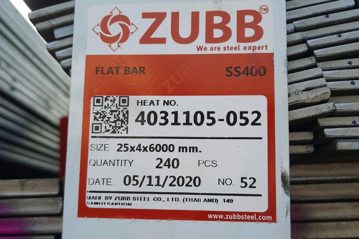 ป้ายฉลาก เหล็กแบน 1″ ZUBB