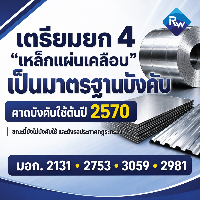 📄 เตรียมความพร้อม 4 มอก. “เหล็กแผ่นเคลือบ” ก่อนยกระดับเป็นมาตรฐานบังคับ